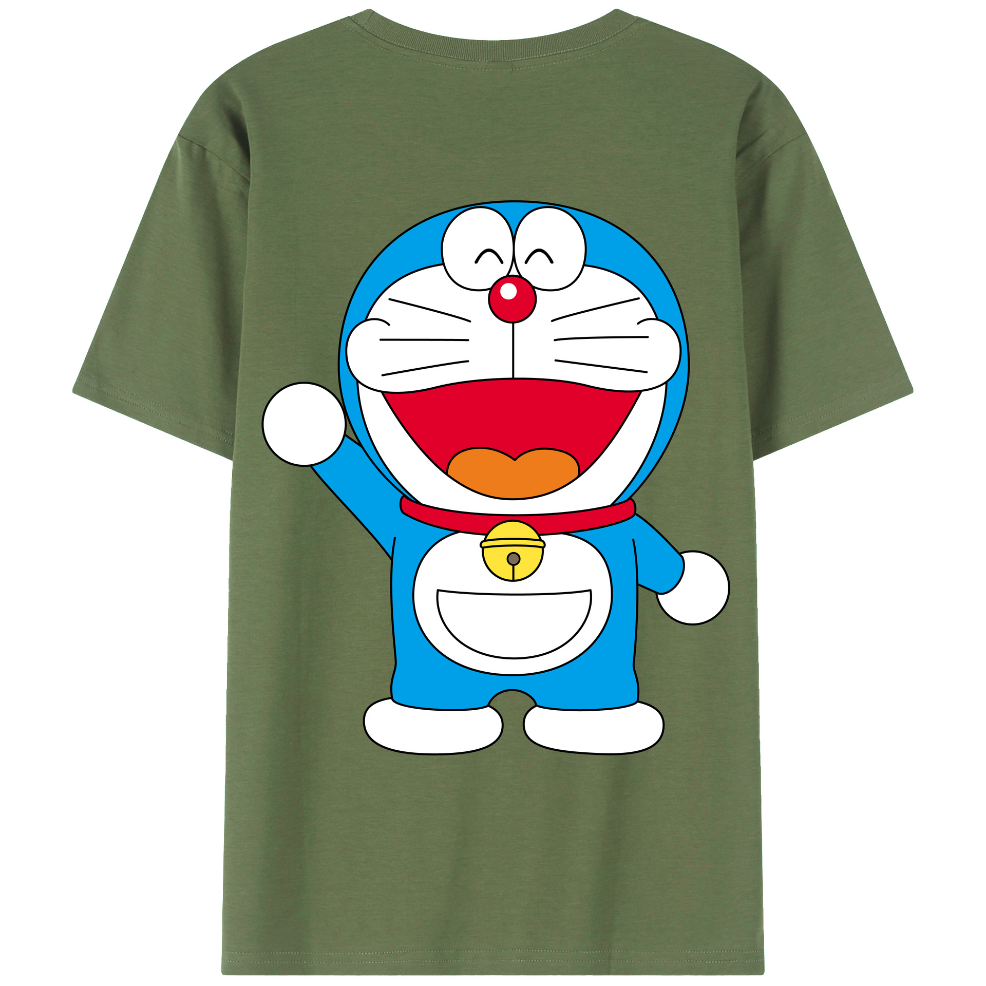 （画像用） ドラえもん Doraemon 綿100％ メンズ半袖Tシャツ（バックプリント） 通気性